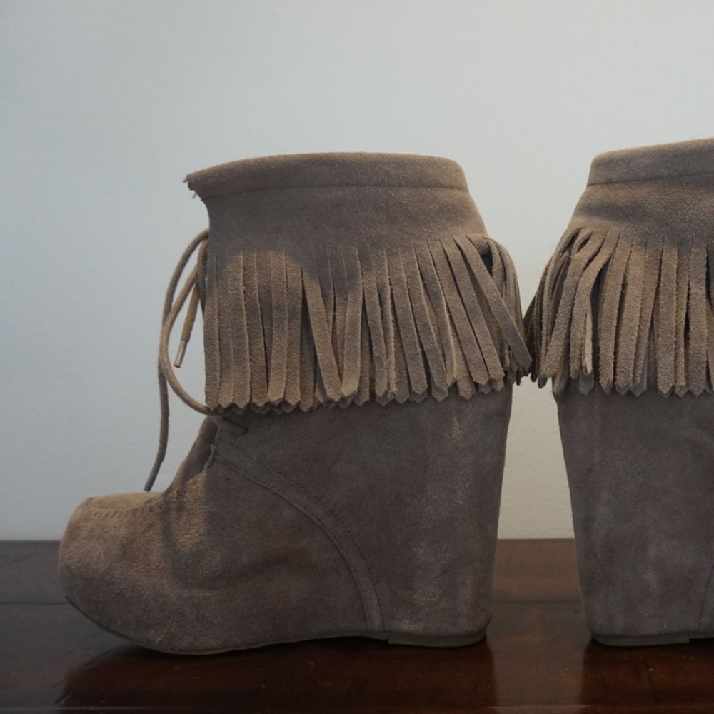 Suede Fringe Boots
